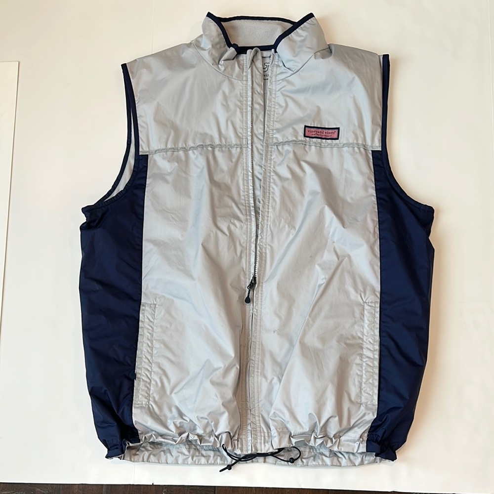 Vineyard Vines Gray and Navy Sleeveless Fleece lined Vest